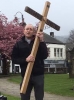 Rev Patrick Bateman with our new cross